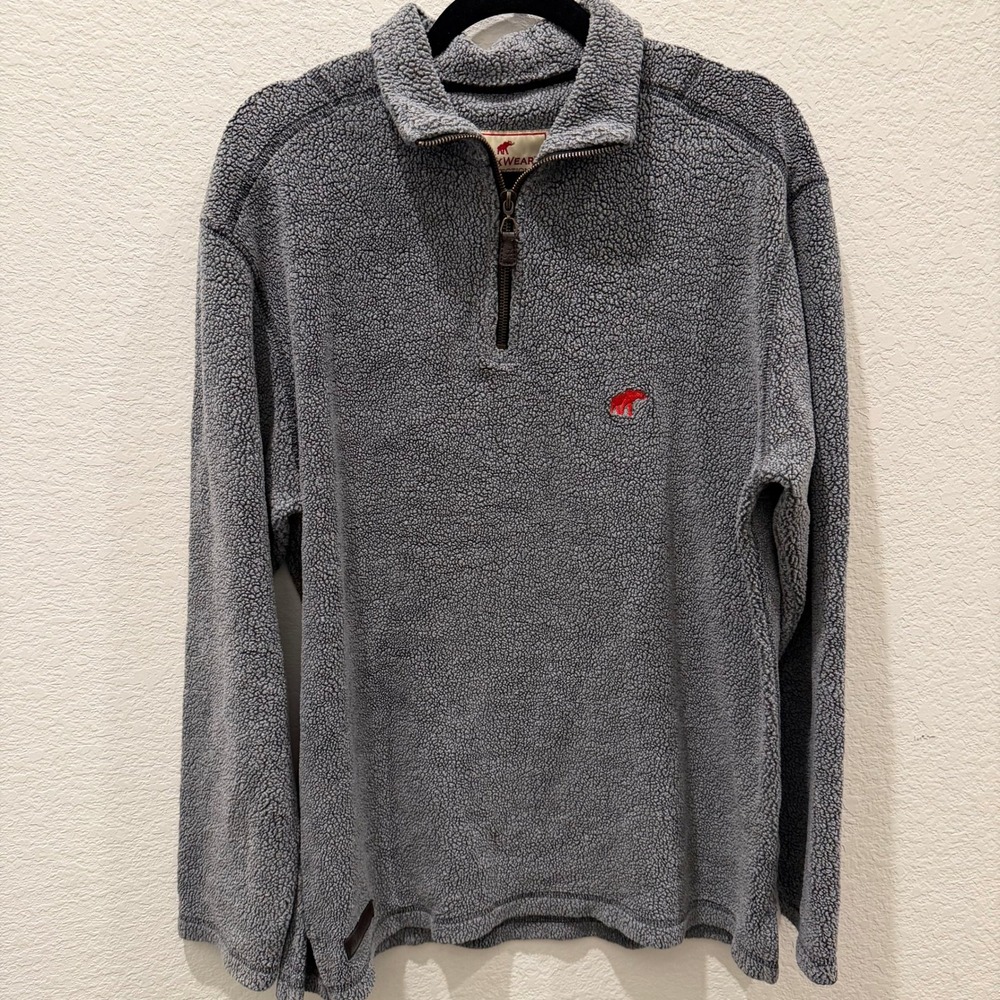 Tuskwear Collection Mens Alabama Crimson Tide Sherpa Fleece Quarter Zip Gray M